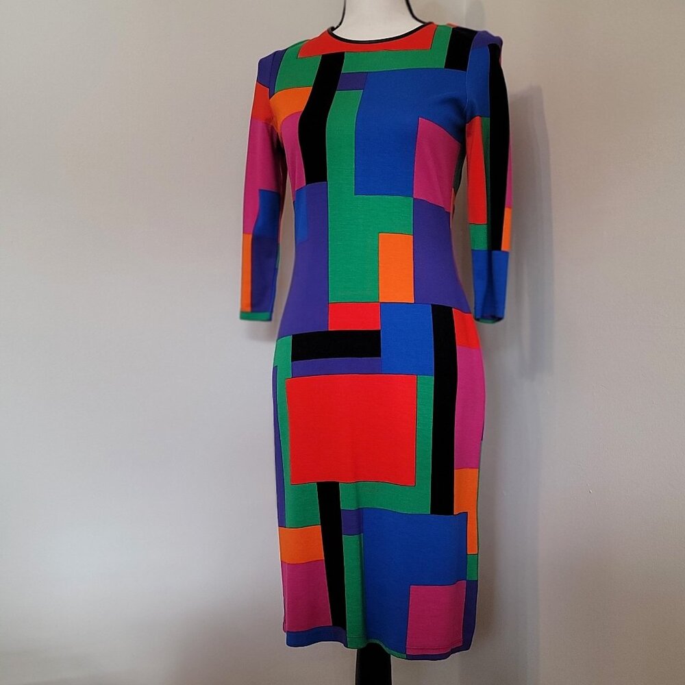 Lauren Ralph Lauren Colorblock Geometric Dress, XS
